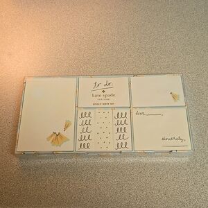 Kate Spade sticky note set with pen.